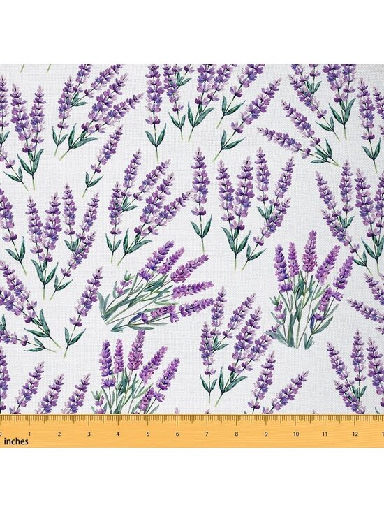 Other - Purple Lavender Watercolor Floral Fabric by the Yard - Soft Polyester for DIY